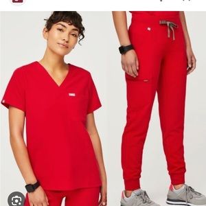 Pop red figs scrub set size XXL